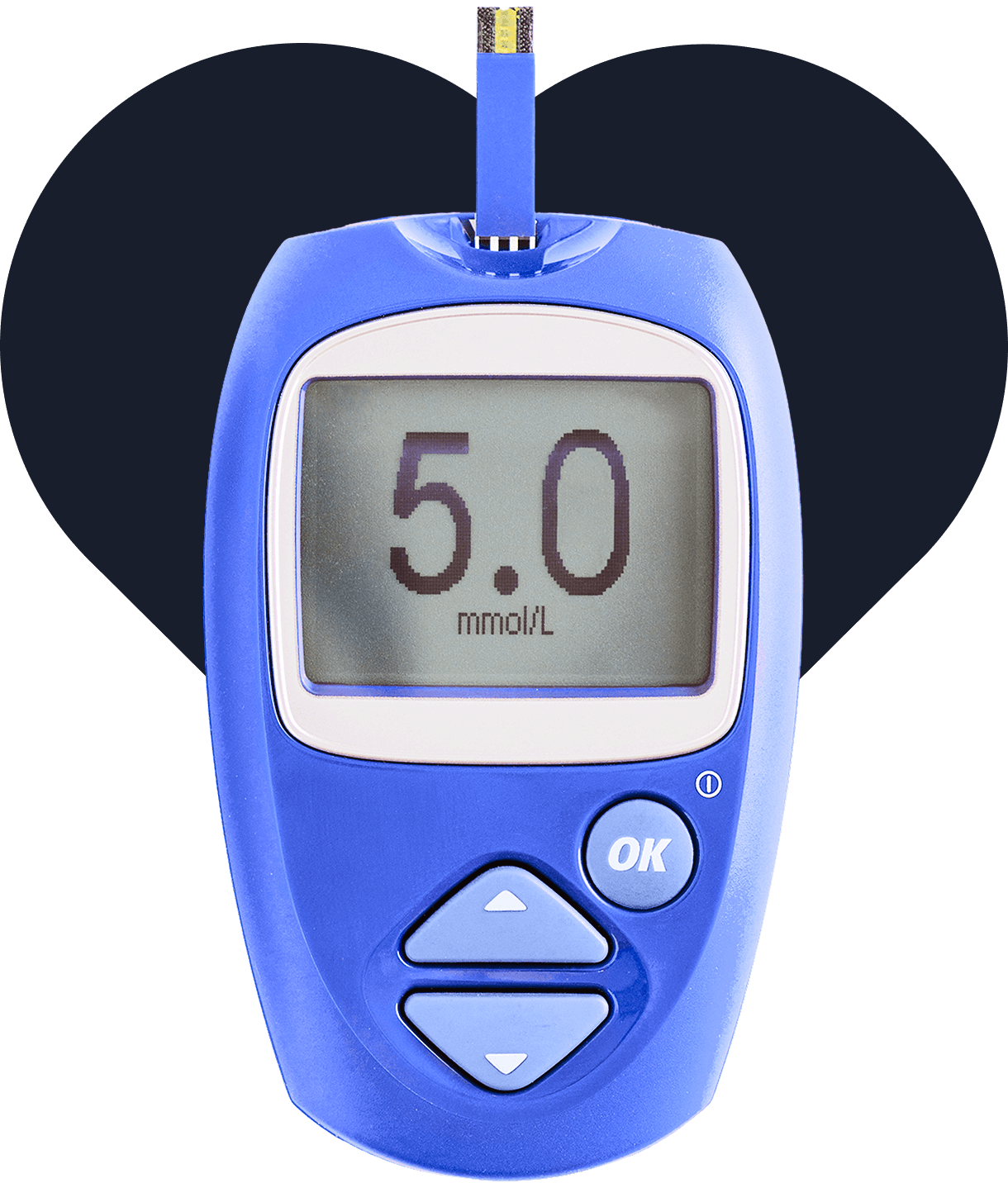 A blue device with the word " 5. 0 " on it