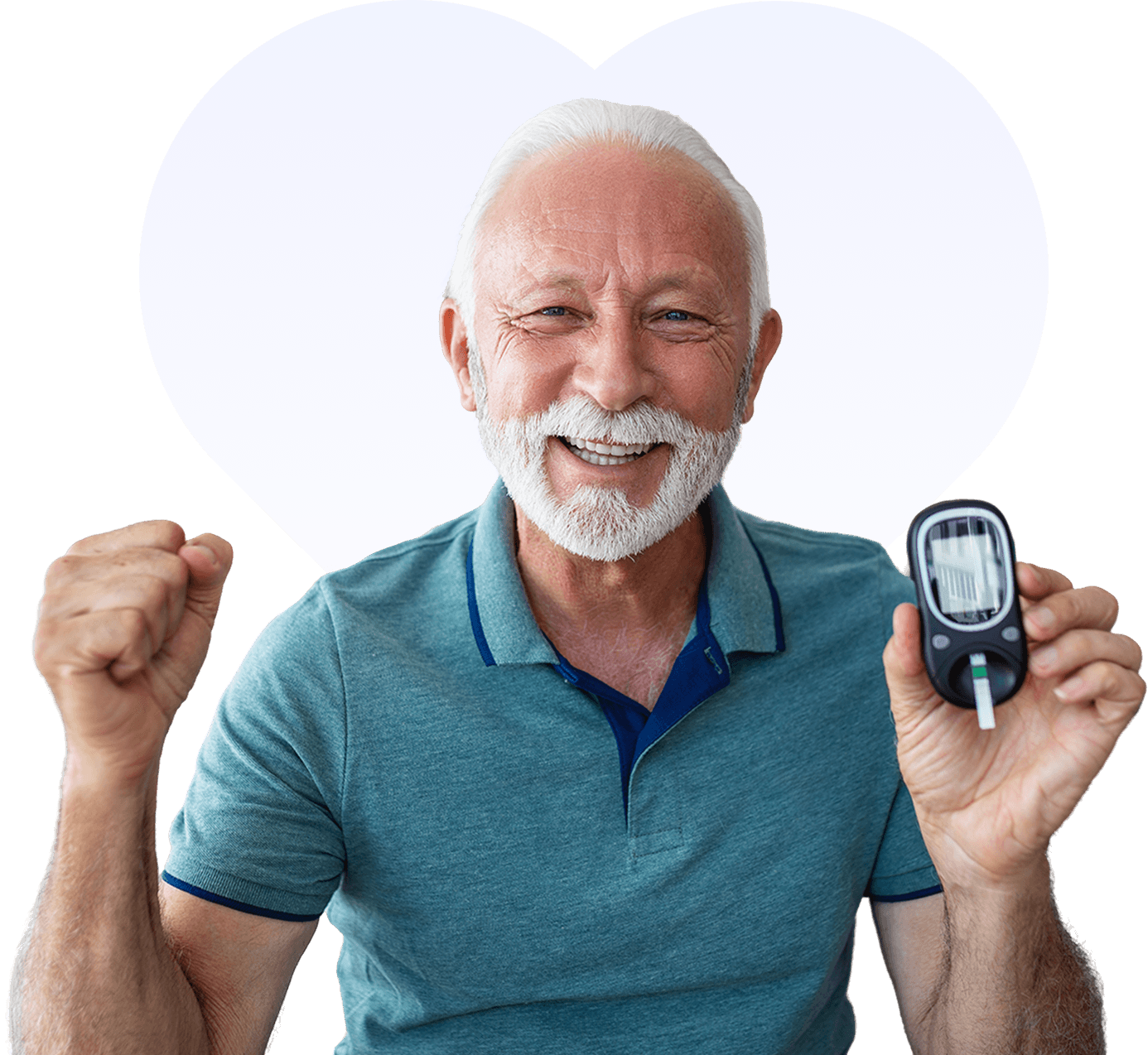 A man holding up his cell phone in front of a heart.