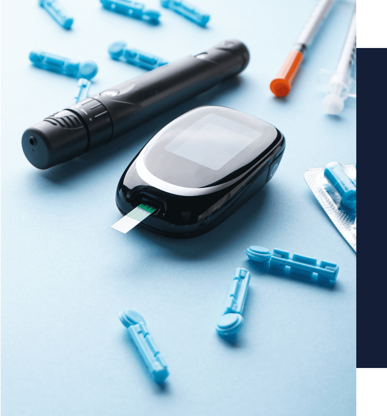 A close up of a cell phone and some pills