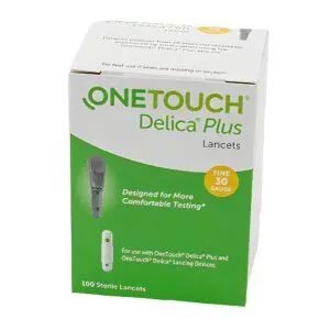 A box of one touch lancets